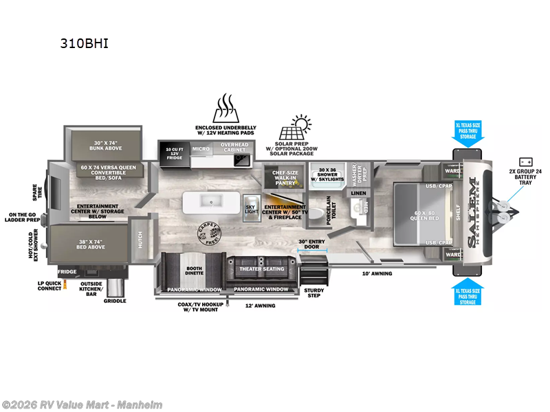 2023 Forest River Salem Hemisphere 310BHI - Used Travel Trailer For Sale by RV Value Mart - Manheim in Manheim, Pennsylvania features Slideout