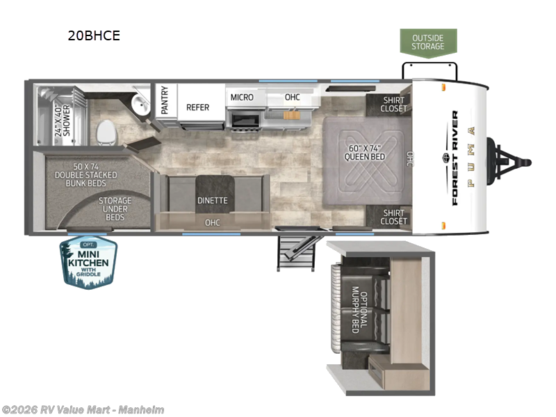 2026 Forest River Puma Camping Edition 20BHCE - New Travel Trailer For Sale by RV Value Mart - Manheim in Manheim, Pennsylvania