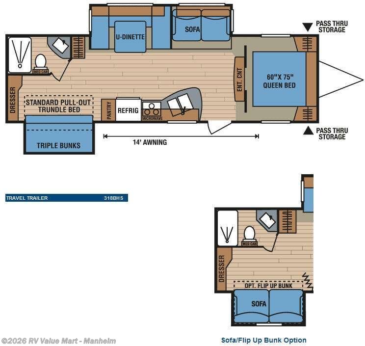 2010 K-Z Spree 318BHS - Used Travel Trailer For Sale by RV Value Mart - Manheim in Manheim, Pennsylvania features Slideout