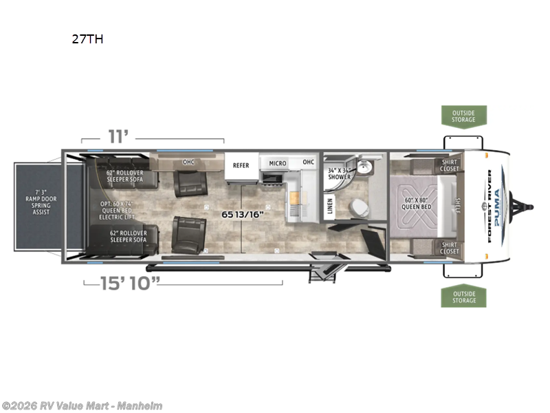 2026 Forest River Puma Ambush 27TH - New Toy Hauler For Sale by RV Value Mart - Manheim in Manheim, Pennsylvania