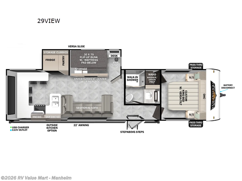 2024 Forest River Wildwood 29VIEW - Used Travel Trailer For Sale by RV Value Mart - Manheim in Manheim, Pennsylvania features Slideout