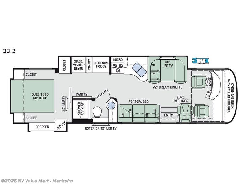 2019 Thor Motor Coach Palazzo 33.2 - Used Class A For Sale by RV Value Mart - Manheim in Manheim, Pennsylvania features Slideout