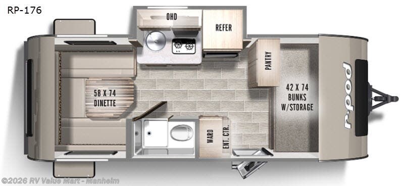 2021 Forest River R Pod RP-176 - Used Travel Trailer For Sale by RV Value Mart - Manheim in Manheim, Pennsylvania features Slideout