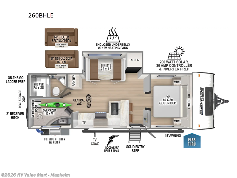 2024 Forest River Surveyor Legend 260BHLE - Used Travel Trailer For Sale by RV Value Mart - Manheim in Manheim, Pennsylvania features Slideout
