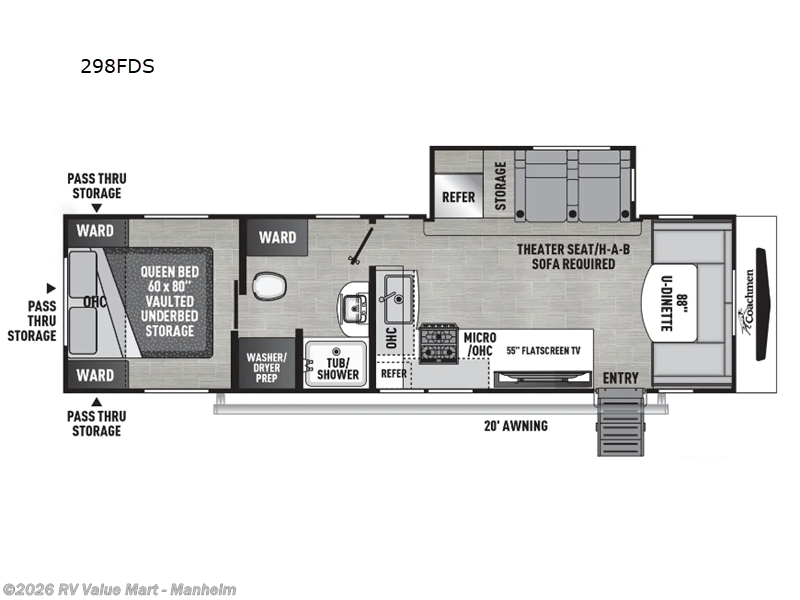 2025 Coachmen Freedom Express Ultra Lite 298FDS - Used Travel Trailer For Sale by RV Value Mart - Manheim in Manheim, Pennsylvania features Slideout
