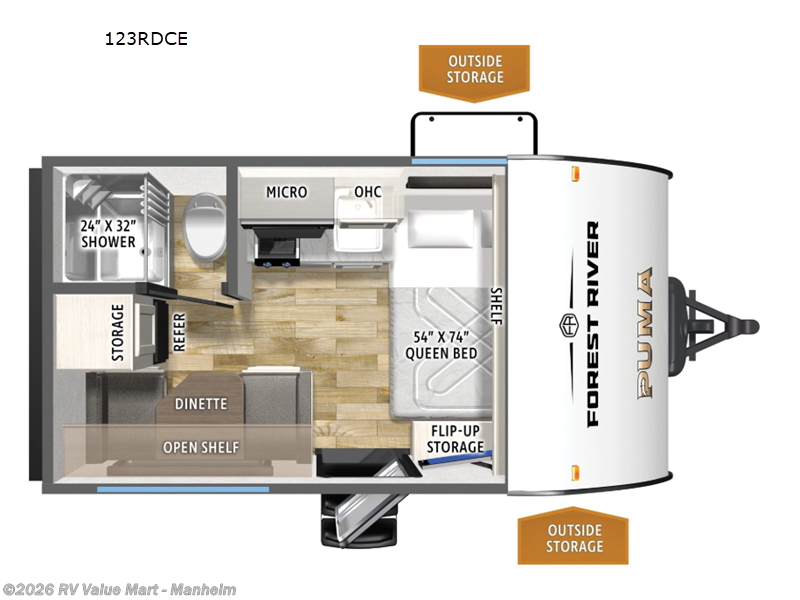 2026 Forest River Puma Camping Edition 123RDCE - New Travel Trailer For Sale by RV Value Mart - Manheim in Manheim, Pennsylvania