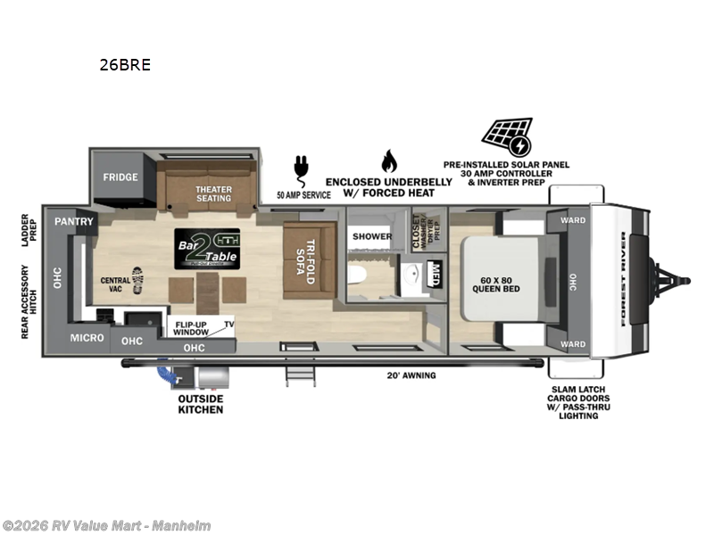 2026 Forest River IBEX 26BRE - New Travel Trailer For Sale by RV Value Mart - Manheim in Manheim, Pennsylvania features Slideout