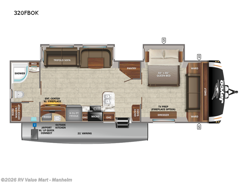 2022 Jayco Eagle HT 320FBOK - Used Travel Trailer For Sale by RV Value Mart - Manheim in Manheim, Pennsylvania features Slideout