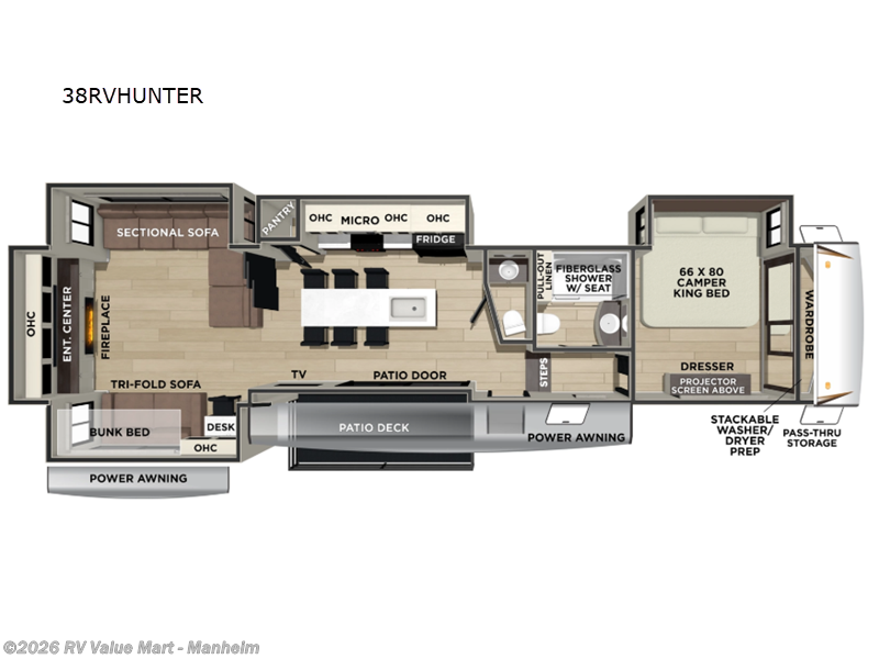2026 Forest River Cherokee Sabre 38RVHUNTER - New Fifth Wheel For Sale by RV Value Mart - Manheim in Manheim, Pennsylvania features Slideout