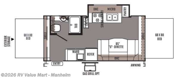2014 Forest River Rockwood Roo 21DK - Used Travel Trailer For Sale by RV Value Mart - Manheim in Manheim, Pennsylvania features Slideout