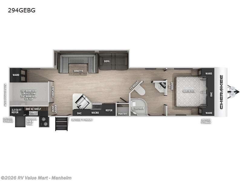 2022 Forest River Cherokee 294GEBG - Used Travel Trailer For Sale by RV Value Mart - Manheim in Manheim, Pennsylvania features Slideout