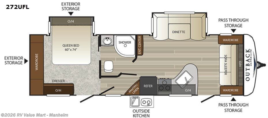2017 Keystone Outback Ultra Lite 272UFL - Used Travel Trailer For Sale by RV Value Mart - Manheim in Manheim, Pennsylvania features Slideout