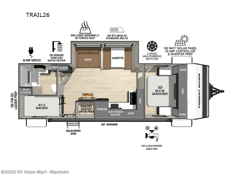 2026 Forest River IBEX New Trail Edition TRAIL26 - New Travel Trailer For Sale by RV Value Mart - Manheim in Manheim, Pennsylvania features Slideout