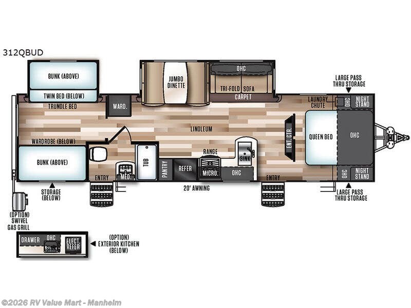 2018 Forest River Salem Hemisphere Lite 312QBUD - Used Travel Trailer For Sale by RV Value Mart - Manheim in Manheim, Pennsylvania features Slideout