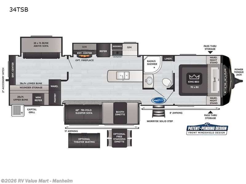 2021 Keystone Cougar Half-Ton 34TSB - Used Travel Trailer For Sale by RV Value Mart - Manheim in Manheim, Pennsylvania features Slideout