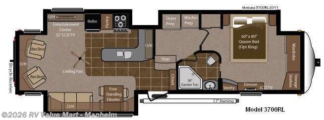 2012 Keystone Montana 3700 RL - Used Fifth Wheel For Sale by RV Value Mart - Manheim in Manheim, Pennsylvania features Slideout