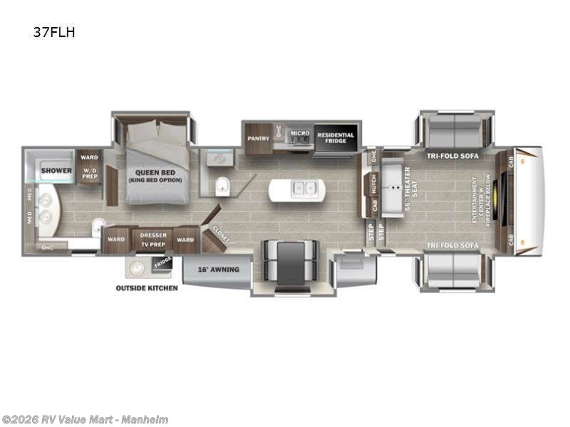 2021 Forest River Sabre 37FLH - Used Fifth Wheel For Sale by RV Value Mart - Manheim in Manheim, Pennsylvania features Slideout