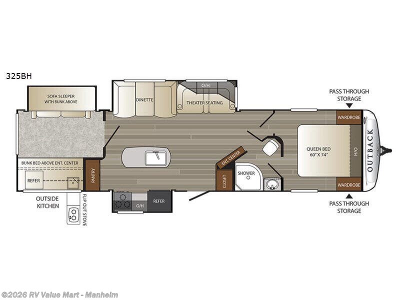 2017 Keystone Outback 325BH - Used Travel Trailer For Sale by RV Value Mart - Manheim in Manheim, Pennsylvania features Slideout