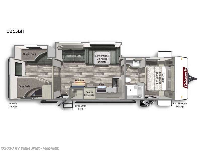 2023 Coleman Light 3215BH - Used Travel Trailer For Sale by RV Value Mart - Manheim in Manheim, Pennsylvania features Slideout