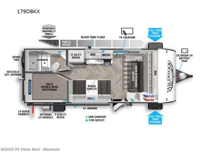 2021 Forest River Wildwood FSX 179DBKX - Used Travel Trailer For Sale by RV Value Mart - Manheim in Manheim, Pennsylvania