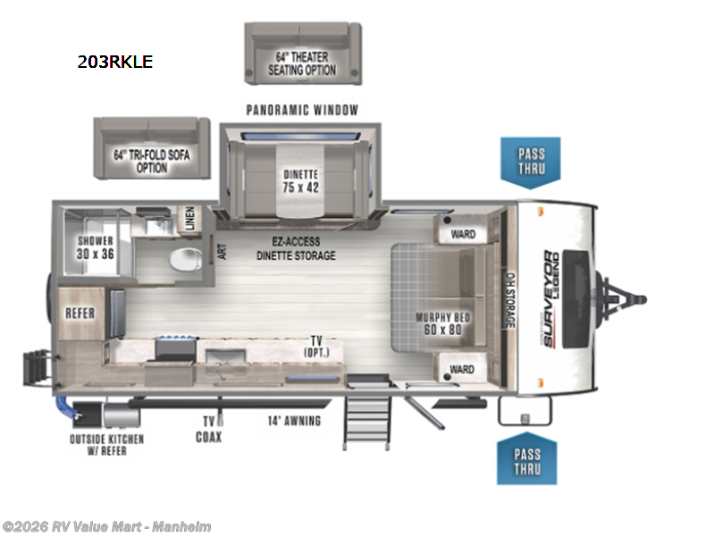 2022 Forest River Surveyor Legend 203RKLE - Used Travel Trailer For Sale by RV Value Mart - Manheim in Manheim, Pennsylvania features Slideout