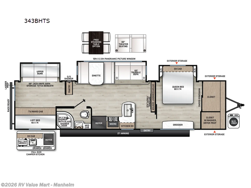 2026 Coachmen Catalina 343BHTS - New Travel Trailer For Sale by RV Value Mart - Manheim in Manheim, Pennsylvania features Slideout