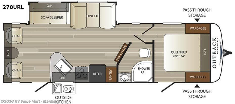 2017 Keystone Outback Ultra Lite 278URL - Used Travel Trailer For Sale by RV Value Mart - Manheim in Manheim, Pennsylvania features Slideout