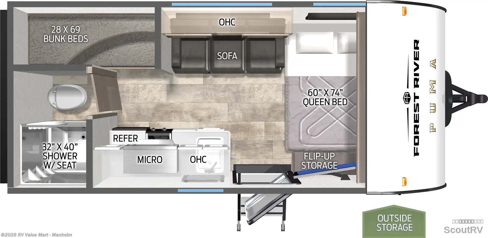 2026 Forest River Puma Camping Edition 16BHCE - New Travel Trailer For Sale by RV Value Mart - Manheim in Manheim, Pennsylvania