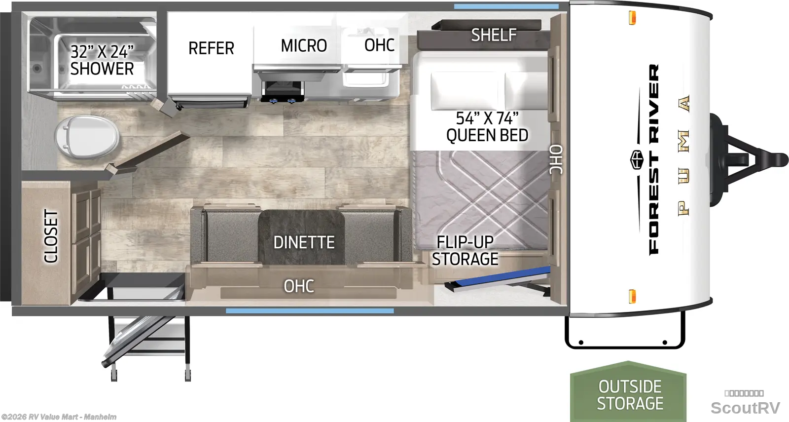 2027 Forest River Puma Camping Edition 12FBCE - New Travel Trailer For Sale by RV Value Mart - Manheim in Manheim, Pennsylvania