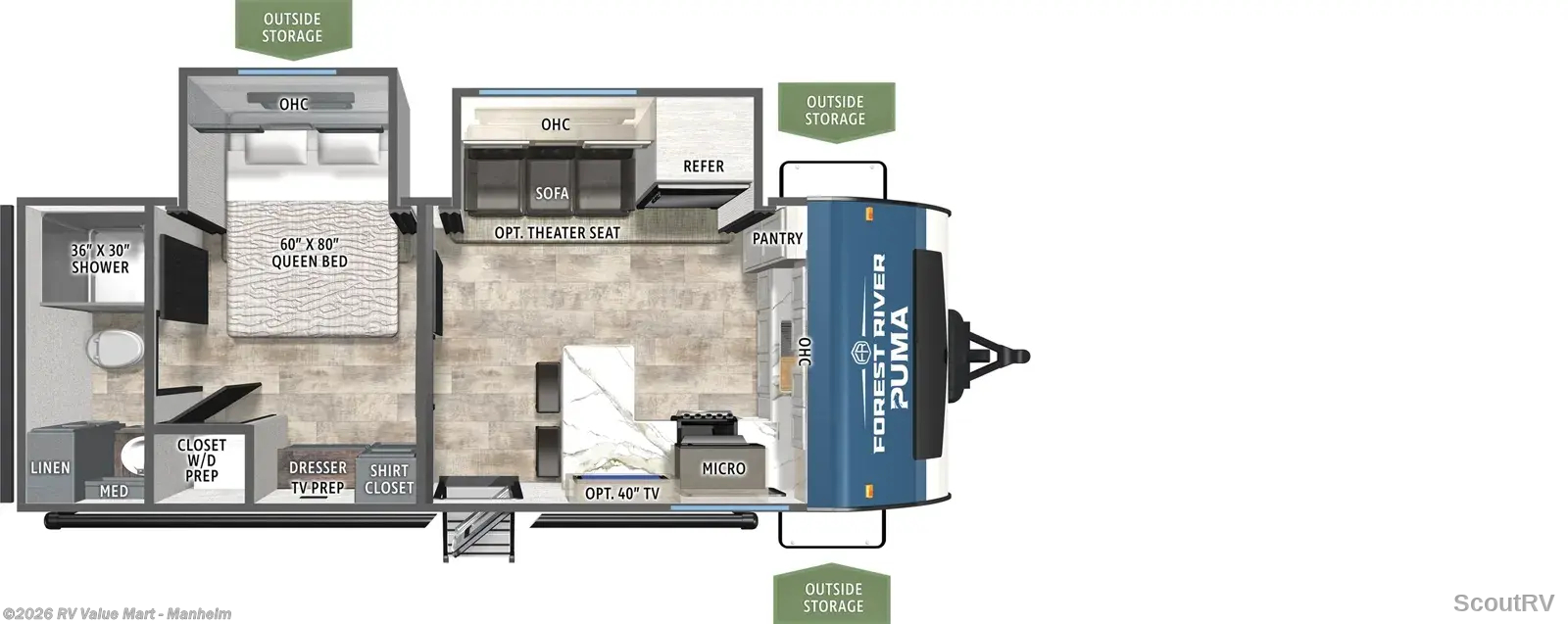 2026 Forest River Puma 220FK - New Travel Trailer For Sale by RV Value Mart - Manheim in Manheim, Pennsylvania