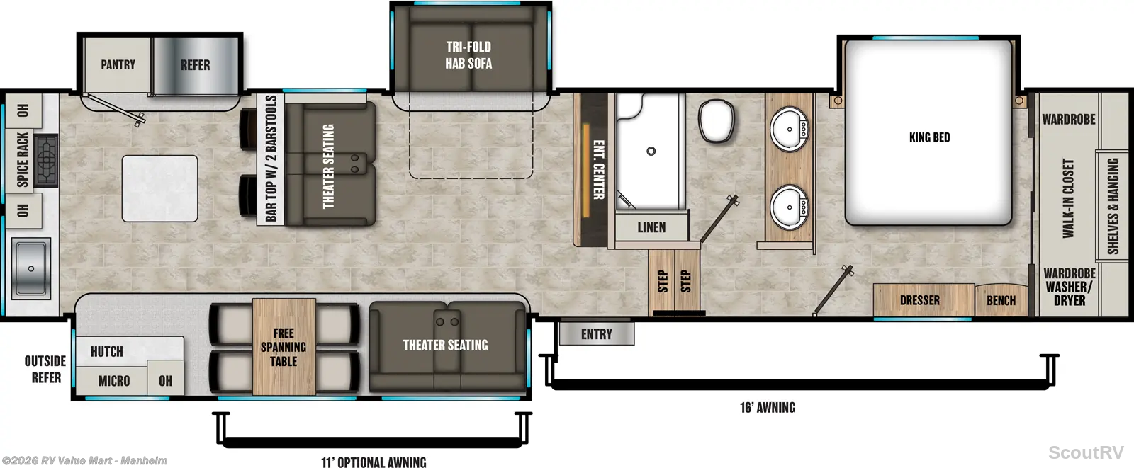2027 Coachmen Brookstone 374RK - New Fifth Wheel For Sale by RV Value Mart - Manheim in Manheim, Pennsylvania