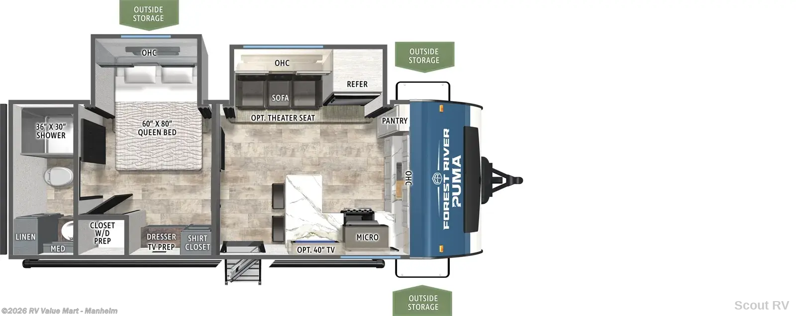 2027 Forest River Puma 220FK - New Travel Trailer For Sale by RV Value Mart - Manheim in Manheim, Pennsylvania