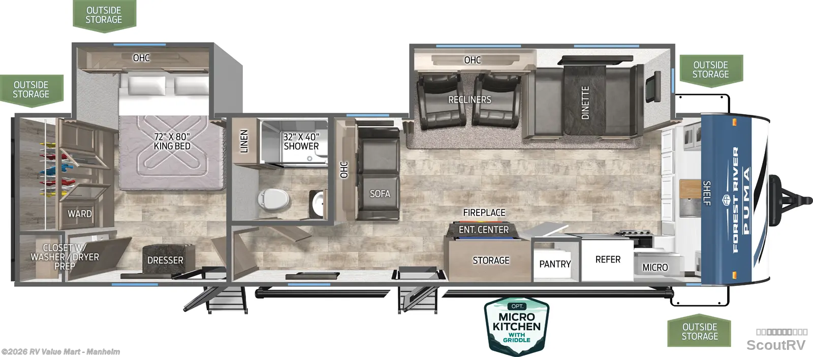 2027 Forest River Puma 31FKRK - New Travel Trailer For Sale by RV Value Mart - Manheim in Manheim, Pennsylvania