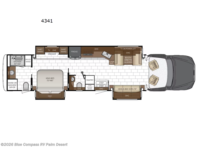 2026 Newmar Supreme Aire 4341 - New Super C For Sale by Blue Compass RV Palm Desert in Palm Desert, California features Slideout