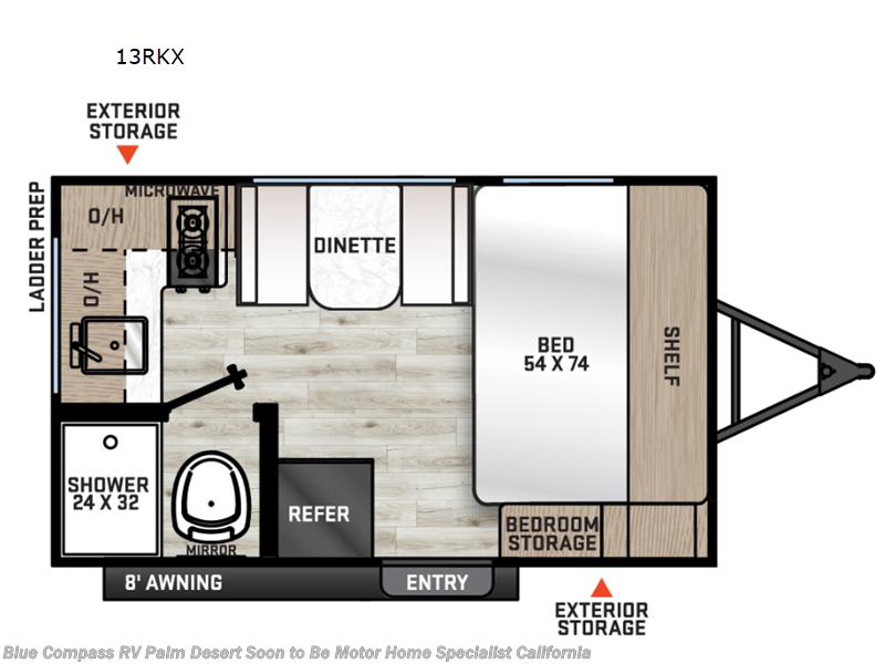 2026 Forest River Aurora Light 13RKX - New Travel Trailer For Sale by Blue Compass RV Palm Desert Soon to Be Motor Home Specialist California in Palm Desert, California