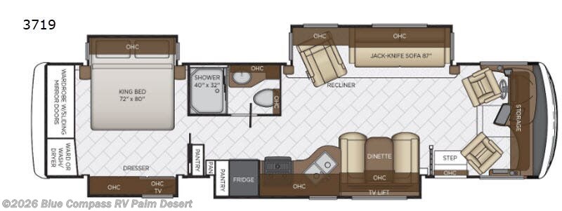 2019 Newmar Canyon Star 3719 - Used Class A For Sale by Blue Compass RV Palm Desert in Palm Desert, California features Slideout