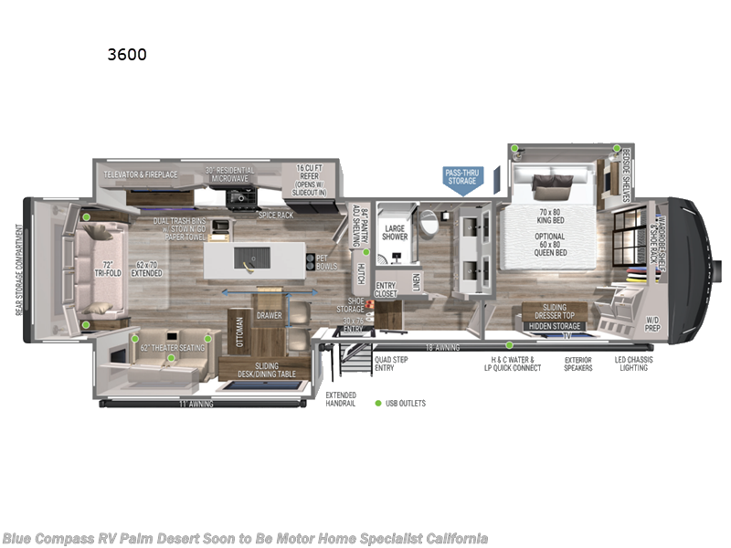 2026 Brinkley RV Model Z 3600 - New Fifth Wheel For Sale by Blue Compass RV Palm Desert Soon to Be Motor Home Specialist California in Palm Desert, California features Slideout, Theater Seating