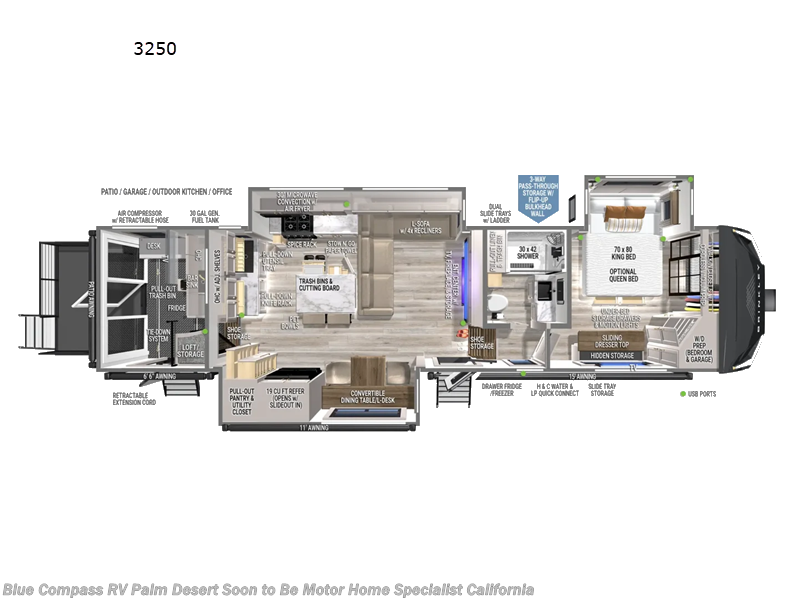 2026 Brinkley RV Model G 3250 - New Fifth Wheel For Sale by Blue Compass RV Palm Desert Soon to Be Motor Home Specialist California in Palm Desert, California features Slideout