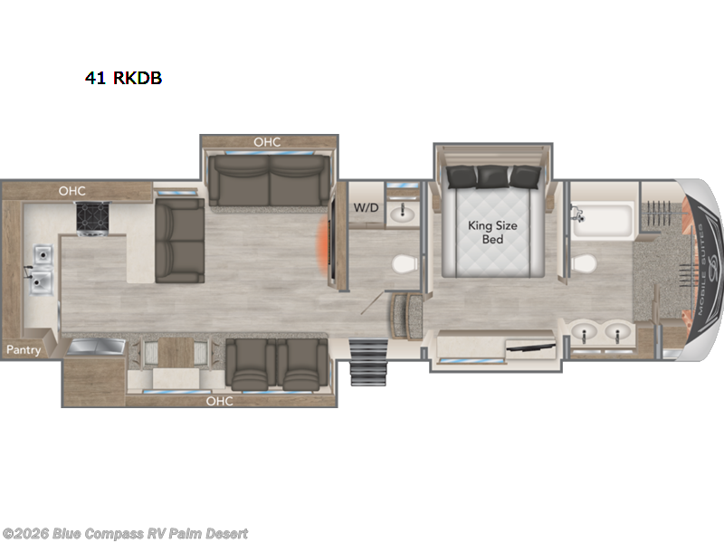2022 DRV Mobile Suites 41 RKDB - Used Fifth Wheel For Sale by Blue Compass RV Palm Desert in Palm Desert, California features Slideout