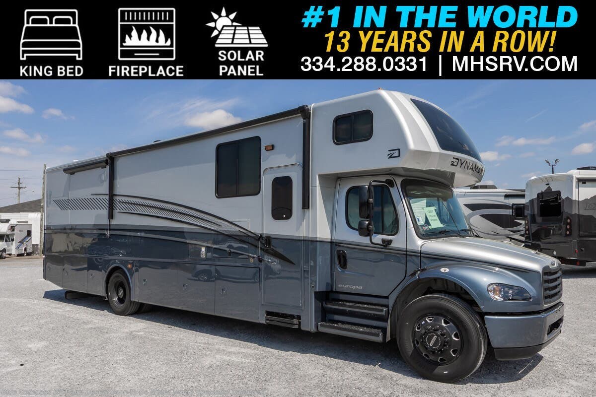2027 Dynamax Corp Europa S 37CA Super C W/ King Bed, Fireplace, Solar, Starlink, Heat Pads, Washer/Dryer &amp; More