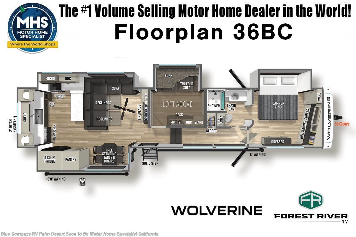 2027 Forest River Wolverine 36BC - New Fifth Wheel For Sale by Blue Compass RV Palm Desert Soon to Be Motor Home Specialist California in Palm Desert, California features Slideout