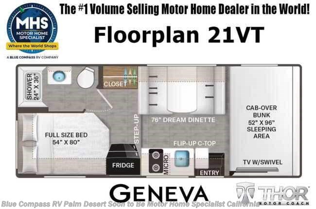 Floorplan of 2027 Thor Motor Coach Geneva 21VT