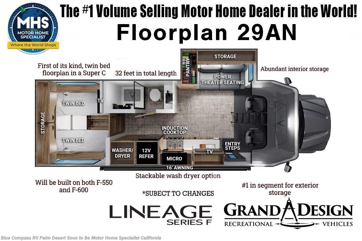 Floorplan of 2026 Grand Design Lineage Series F 29AN