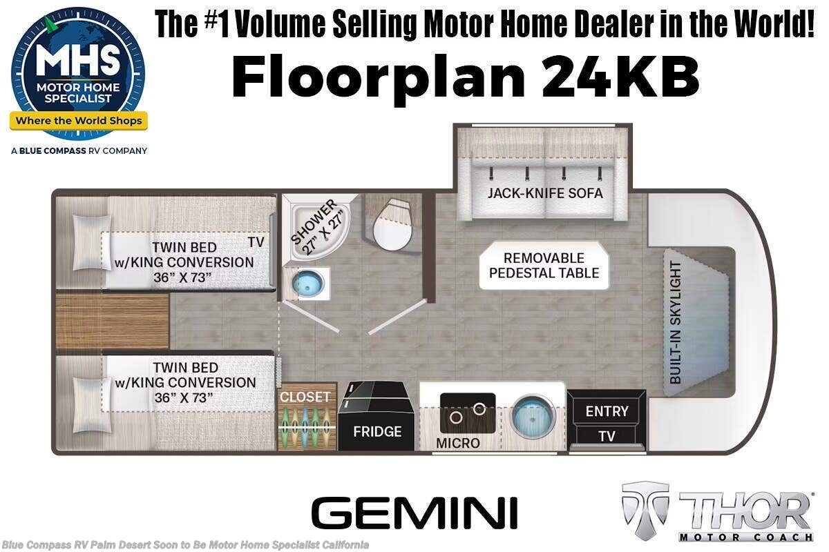 Floorplan of 2027 Thor Motor Coach Gemini 24KB