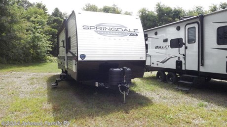 &lt;h3&gt;2024 Keystone RV Springdale Classic Double 261BHC&lt;/h3&gt;
&lt;p&gt;&lt;strong&gt;A NEW CHAPTER IN AFFORDABLE RV CAMPING&lt;/strong&gt;&lt;/p&gt;
&lt;p&gt;Welcome to the debut of Springdale&#39;s Classic Collection, marking a new chapter in budget-friendly RVing with feature-rich double-axle RVs. Revel in 81&quot; ceilings, a robust 15,500 BTU air conditioner, efficient gas furnace, on-demand hot water, and beyond. Rediscover the essence of camping with the these ultra-affordable models that bring you back to the heart of outdoor exploration Camping simplified, focusing on what truly matters &amp;ndash; connecting with nature, loved ones, and the joy of the unexpected.&lt;/p&gt;
&lt;p&gt;&lt;strong&gt;Features&lt;/strong&gt;&lt;/p&gt;
&lt;p&gt;&lt;strong&gt;Interior&lt;/strong&gt;&lt;br&gt;2&quot;x3&quot; floor joists, 12&quot; on center&lt;br&gt;Pleated night shades&lt;br&gt;Designer upholstered window valances&lt;br&gt;Tri-Fold sofa&lt;br&gt;6&#39;10&quot; vaulted ceiling&lt;br&gt;Pantry&lt;br&gt;Pressed kitchen countertops&lt;br&gt;Single basin undermount sink w/ stainless steel drying rack&lt;br&gt;High-rise spring pull out kitchen faucet&lt;br&gt;Booth dinette&lt;br&gt;Do-More free-standing table&lt;br&gt;Decorative light over dinette&lt;br&gt;30K BTU furnace&lt;br&gt;10 gal. gas/electric DSI water heater&lt;br&gt;LED TV&lt;br&gt;AM/FM/MP3/Bluetooth&amp;reg; Stereo&lt;br&gt;18 cu. ft. residential refrigerator&lt;br&gt;.9 cu. ft. microwave&lt;br&gt;3-burner gas stove and 17&quot; oven w/ glass cover and low profile range &lt;br&gt;hood&lt;br&gt;LED lighting&lt;br&gt;Central monitor panel&lt;br&gt;60&quot; X 74&quot; queen bed&lt;br&gt;Master bedroom TV hook-up&lt;br&gt;Double shelves w/ dual wardrobe&lt;/p&gt;
&lt;p&gt;&lt;strong&gt;Exterior&lt;/strong&gt;&lt;br&gt;Floorplan specific I-beam frame w/ full width outriggers&lt;br&gt;Power tongue jack&lt;br&gt;Maximum 16&quot; O.C. wood sidewall construction&lt;br&gt;Smooth front metal&lt;br&gt;Safety glass functional windows in slideouts&lt;br&gt;Fully walkable roof w/ seamless one-piece TPO roof membrane&lt;br&gt;Rack and pinion slide mechanism&lt;br&gt;One-piece polypropylene, heated and enclosed underbelly&lt;br&gt;Dexter&amp;reg; E-Z Lube&amp;reg; axles&lt;br&gt;E-Rated tires&lt;br&gt;Friction hinge entry door&lt;br&gt;MORryde StepAbove&lt;br&gt;Triple Step w/ secure step&lt;br&gt;Pass-through storage compartment&lt;br&gt;Back-up camera/observation prep&lt;br&gt;50 AMP service w/wire and brace for 2nd A/C&lt;br&gt;Exterior shower/water port&lt;br&gt;Power awning w/ LED light strip&lt;br&gt;Solar Prep&lt;br&gt;Color-coded unified wiring standard&lt;br&gt;4G LTE and Wi-Fi prep&lt;br&gt;Tuf-Lok thermoplastic duct joiners&lt;br&gt;In-floor heating ducts&lt;br&gt;Tru-fit slide construction&lt;/p&gt;