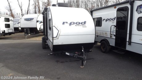 &lt;h3&gt;2024 Forest River R-Pod Classic RP-180C&lt;/h3&gt;&lt;strong&gt;r&amp;#8226;pod Travel Trailers and Expandable Hybrid Travel Trailers&lt;/strong&gt;&lt;p&gt;The r&amp;#8226;pod is the first of its kind to offer you affordable luxury at the lowest tow weight in its class. The r&amp;#8226;pod is a perfect example of &amp;#8220;form follows function,&amp;#8221; with its unique shape and construction!&lt;/p&gt;&lt;strong&gt;Features&lt;/strong&gt;    &lt;p&gt;&lt;strong&gt;Interior&lt;/strong&gt;&lt;br&gt;6&#39; 6&quot; Interior Height&lt;br&gt;Designer Carefree&amp;#174; flooring&lt;br&gt;Residential Style Shaker Cabinetry&lt;br&gt;Hardwood drawer fronts w/ full extension ball bearing drawer guides&lt;br&gt;Decorative window treatments&lt;br&gt;Shower Surround with Curtain&lt;br&gt;Mini blinds (where applicable)&lt;br&gt;Collapsible clothes hanger (where applicable)&lt;br&gt;Bathroom pocket organizers&lt;br&gt;Wood slideout fascia with corner blocks&lt;br&gt;Cosmic Graphite Interior D&#233;cor&lt;br&gt;Aluminum Bed Bases&lt;br&gt;Large Barrelled Black Stainless Steel Sink w/Sink Cover&lt;br&gt;Fireplace (Select Models)&lt;br&gt;Seamless Kitchen Countertops&lt;br&gt;Large Pantry (Select Models)&lt;br&gt;Accent Lighting (Select Models)&lt;br&gt;8 cu ft 12V Refrigerator (N/A RP-107, RP-153)&lt;br&gt;13.5K BTU air conditioner&lt;br&gt;Convection Microwave Oven&lt;br&gt;28&quot; 12V LED TV&lt;br&gt;Range Vent (select models)&lt;br&gt;Refrigerator (RP-107, RP-153)&lt;br&gt;Power Awning w/LED Light Strip (Select Models)&lt;br&gt;&lt;/p&gt;&lt;br&gt;  &lt;strong&gt;Exterior&lt;/strong&gt;&lt;br&gt;Outside Kitchen w/Flat Top Grill &amp;amp; Utility Tray (N/A RP-171)&lt;br&gt;Laminlux Exterior Azdel Fiberglass&lt;br&gt;Welded aluminum sidewalls and floor&lt;br&gt;Laminated sidewalls, floor and roof (select models)&lt;br&gt;One Piece Seamless fiberglass roof (select models)&lt;br&gt;Custom tinted safety glass windows&lt;br&gt;20 lb. LP tank with hard cover&lt;br&gt;Exterior 120V recept&lt;br&gt;License plate holder w/ light&lt;br&gt;Radius entrance and baggage doors&lt;br&gt;Double aluminum entry door step&lt;br&gt;Rear spoiler w/ LED clearance lights (select models)&lt;br&gt;TV &amp;amp; Stereo antenna&lt;br&gt;Black powder coated fender skirts with LED lights&lt;br&gt;Magnetic baggage door catches&lt;br&gt;Outside speakers&lt;br&gt;Schwintek&amp;#8482; slide out system&lt;br&gt;Window in entrance door&lt;br&gt;Tufflex PVC Roofing w/20 year warranty (select models)&lt;br&gt;Roof Ladder (select models)&lt;br&gt;All LED Exterior Lights&lt;br&gt;Bauer 7 Way Cord Keeper&lt;br&gt;Bauer Keyed Alike Key System&lt;br&gt;High Pressure Exterior Spray Port  http://www.johnsonrvs.com/--xInventoryDetail?id=14753300