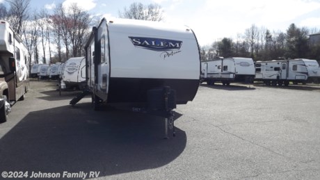 &lt;p&gt;&lt;strong&gt;Salem Travel Trailers&lt;/strong&gt;&lt;/p&gt;
&lt;p&gt;Years of memories is the expectation in a Salem RV. We understand that families come in many different sizes which is why we offer functional floorplans to meet your needs.&lt;/p&gt;
&lt;p&gt;&lt;strong&gt;Features&lt;/strong&gt; &lt;strong&gt;Standard Features&lt;/strong&gt;&lt;br&gt;Exterior Speakers&lt;br&gt;Window Valance Package&lt;br&gt;Herringbone Pattern Luxury Vinyl Flooring&lt;br&gt;12&amp;rdquo; x 48&amp;rdquo; Bedroom Room Window&lt;br&gt;Huge 48&amp;rdquo; x 12&amp;rdquo; Kitchen Window&lt;br&gt;30&amp;rdquo; x 22&amp;rdquo; Egress Window Rear Wall on Double over Double Bunk &lt;br&gt;Model&lt;br&gt;Fitted Sheet in Bedroom w/ Evergreen Mattress&lt;br&gt;Arcadia Series Soft Shower Door (Most Models)&lt;br&gt;7-Way Plug Holder&lt;br&gt;Shower w/ Surround (Size Varies by Model)&lt;br&gt;Slide-Out Awning Prep&lt;br&gt;Tablet Compatible USB Ports in Bedroom and Bunks&lt;br&gt;Residential Vanity w/Shower Caddy&lt;br&gt;Grey &quot;Teddy Bear&quot; Bunk Mattress&lt;br&gt;30 Amp Service w/ 13.5K BTU A/C&lt;br&gt;Standard Cable/Sat Ready&lt;br&gt;Microwave&lt;br&gt;6 Gal. Gas/Elec DSI&lt;br&gt;3 Burner Cook Top&lt;br&gt;Pass Thru Storage&lt;br&gt;Diamond Plate Rock Guard&lt;br&gt;KING OmniGo HD Television Antenna Prepped for: KING WiFi Range Extender, &lt;br&gt;KING LTE Cell Booster and KING Satellite Antennas&lt;br&gt;Water Heater By-Pass&lt;br&gt;Central Switch Command Center&lt;br&gt;Cable/Antenna Hookup on Door Side&lt;br&gt;Flush Mount Water Heater Cover &lt;br&gt;&lt;strong&gt;Exterior&lt;/strong&gt;&lt;br&gt;5/8&amp;rdquo; Tongue &amp;amp; Groove Plywood Floor Decking&lt;br&gt;SuperFlex Roof w/ 15-year Manufacturer Defect Warranty&lt;br&gt;One-Piece Roof&lt;br&gt;Powder Coated I-Beam Frame&lt;br&gt;Cambered Chassis&lt;br&gt;Nitrogen Filled Tires&lt;br&gt;2&amp;rdquo; Wall Construction, 16&amp;rdquo; (or less) on Center&lt;br&gt;13 Ply Cross Micro-Laminated Beam Header Above Slide-Out&lt;br&gt;Triple Seal Slide-Out System&lt;br&gt;Aerodynamic front radius profile&lt;br&gt;.040 Smooth Aluminum Front Cap&lt;/p&gt;