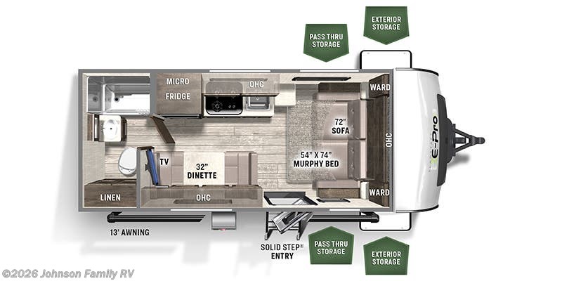Floorplan of 2022 Forest River Flagstaff E-Pro E19FD