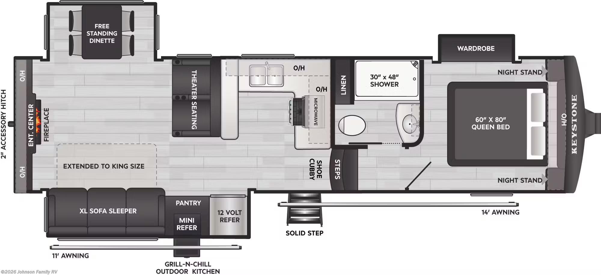 Floorplan of 2026 Keystone Arcadia Super Lite 294SLRD