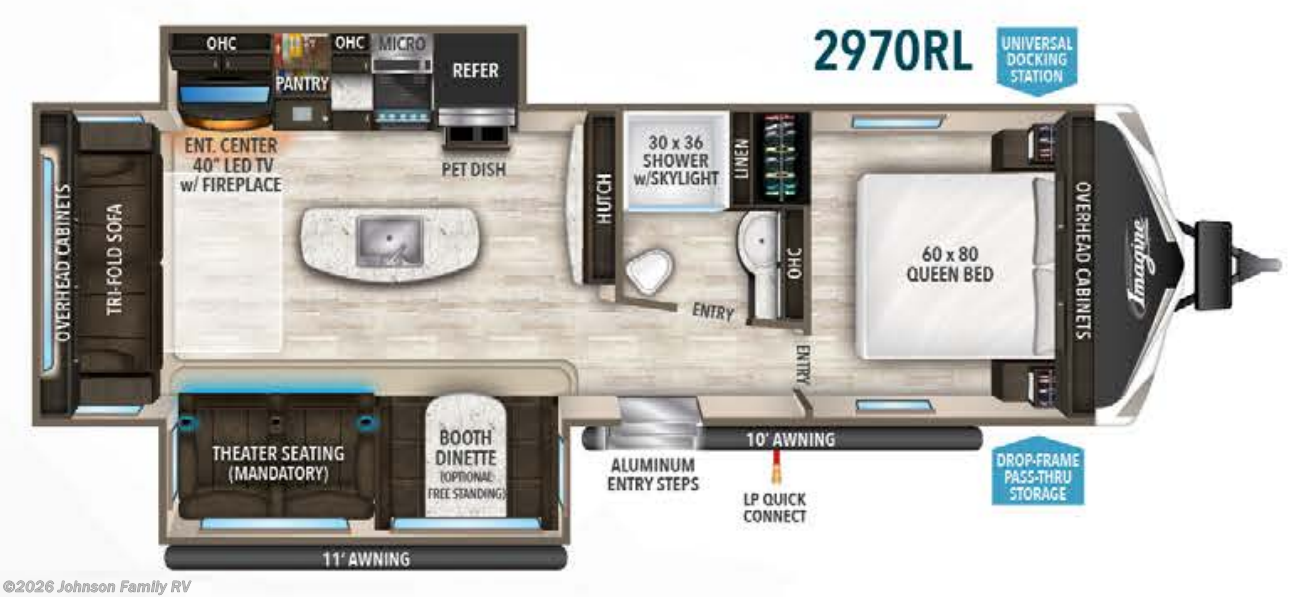 Floorplan of 2018 Grand Design Imagine 2970RL